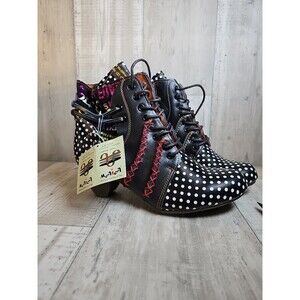 Maia / TMA Eyes Polka Dot Leather Women’s Ankle Boots New with Tags Moccasin Sti